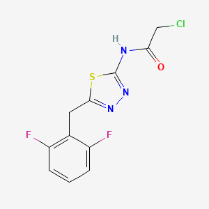 molecular formula C11H8ClF2N3OS B8268166 2-chloro-N-{5-[(2,6-difluorophenyl)methyl]-1,3,4-thiadiazol-2-yl}acetamide 