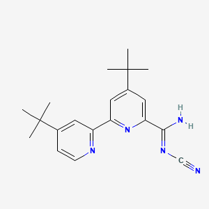 molecular formula C20H25N5 B8268183 4,4'-di-tert-butyl-N-cyano-[2,2'-bipyridine]-6-carboximidamide 