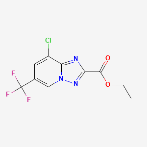 molecular formula C10H7ClF3N3O2 B8268193 Ethyl 8-chloro-6-(trifluoromethyl)-[1,2,4]triazolo[1,5-a]pyridine-2-carboxylate 