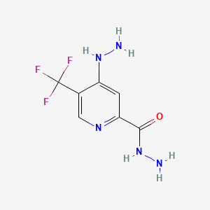 molecular formula C7H8F3N5O B8268209 4-Hydrazinyl-5-(trifluoromethyl)pyridine-2-carbohydrazide 
