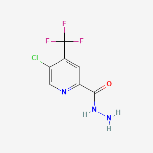 molecular formula C7H5ClF3N3O B8268210 5-Chloro-4-(trifluoromethyl)pyridine-2-carbohydrazide 