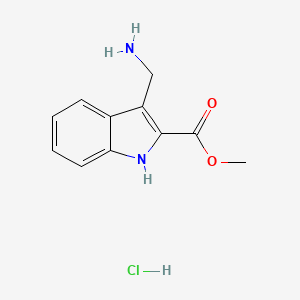 molecular formula C11H13ClN2O2 B8268222 methyl 3-(aminomethyl)-1H-indole-2-carboxylate hydrochloride 