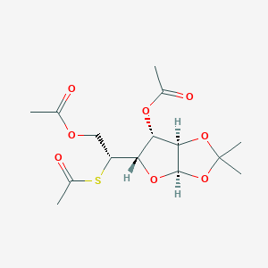 molecular formula C15H22O8S B8268236 1-O,2-O-Isopropylidene-5-thio-alpha-D-glucofuranose triacetate 