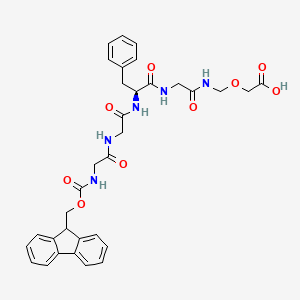 molecular formula C33H35N5O9 B8268300 (S)-11-Benzyl-1-(9H-fluoren-9-yl)-3,6,9,12,15-pentaoxo-2,18-dioxa-4,7,10,13,16-pentaazaicosan-20-oic acid 
