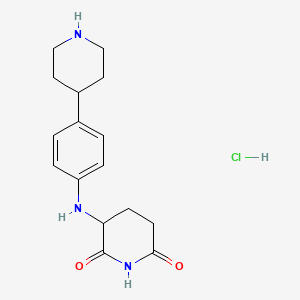 molecular formula C16H22ClN3O2 B8268342 3-((4-(Piperidin-4-yl)phenyl)amino)piperidine-2,6-dione hydrochloride 