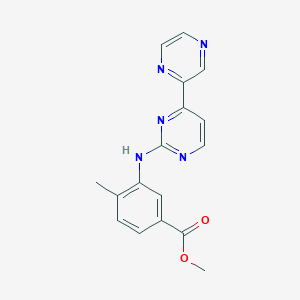 molecular formula C17H15N5O2 B8268371 Methyl 4-methyl-3-((4-(pyrazin-2-yl)pyrimidin-2-yl)amino)benzoate 