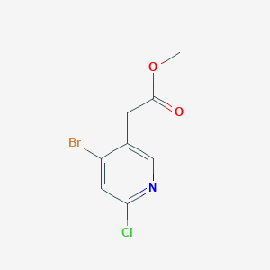 molecular formula C8H7BrClNO2 B8268375 Methyl 2-(4-bromo-6-chloropyridin-3-YL)acetate 