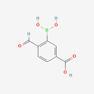 molecular formula C8H7BO5 B8268400 3-Borono-4-formylbenzoic acid 