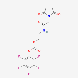molecular formula C15H9F5N2O6 B8268418 2-(2-(2,5-Dioxo-2,5-dihydro-1H-pyrrol-1-yl)acetamido)ethyl (perfluorophenyl) carbonate 