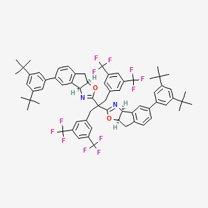 molecular formula C67H66F12N2O2 B8268433 (3aS,3a'S,8aR,8a'R)-2,2'-(1,3-Bis(3,5-bis(trifluoromethyl)phenyl)propane-2,2-diyl)bis(5-(3,5-di-tert-butylphenyl)-3a,8a-dihydro-8H-indeno[1,2-d]oxazole) 