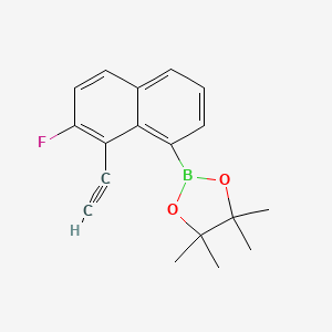 molecular formula C18H18BFO2 B8268444 2-(8-Ethynyl-7-fluoronaphthalen-1-yl)-4,4,5,5-tetramethyl-1,3,2-dioxaborolane 