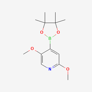 molecular formula C13H20BNO4 B8268498 2,5-Dimethoxy-4-(4,4,5,5-tetramethyl-1,3,2-dioxaborolan-2-yl)pyridine 