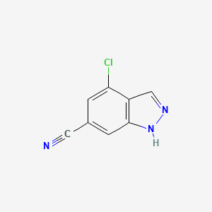 molecular formula C8H4ClN3 B8268502 4-chloro-1H-indazole-6-carbonitrile 