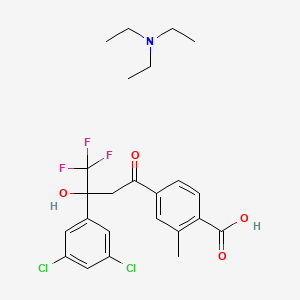 molecular formula C24H28Cl2F3NO4 B8268542 Triethylamine 4-(3-(3,5-dichlorophenyl)-4,4,4-trifluoro-3-hydroxybutanoyl)-2-methylbenzoate 
