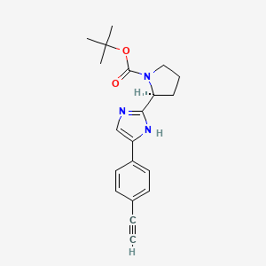 molecular formula C20H23N3O2 B8268654 (S)-tert-Butyl 2-(5-(4-ethynylphenyl)-1H-imidazol-2-yl)pyrrolidine-1-carboxylate 