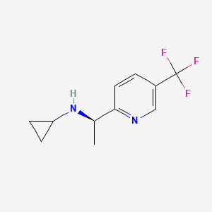 molecular formula C11H13F3N2 B8268664 N-[(1R)-1-[5-(trifluoromethyl)pyridin-2-yl]ethyl]cyclopropanamine 