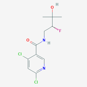 molecular formula C11H13Cl2FN2O2 B8268690 4,6-dichloro-N-[(2R)-2-fluoro-3-hydroxy-3-methylbutyl]pyridine-3-carboxamide 