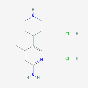 molecular formula C11H19Cl2N3 B8268703 4-Methyl-5-piperidin-4-ylpyridin-2-amine;dihydrochloride 