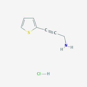 molecular formula C7H8ClNS B8268773 3-Thiophen-2-ylprop-2-yn-1-amine;hydrochloride 
