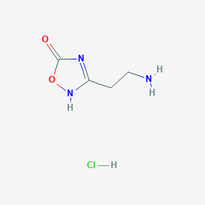 molecular formula C4H8ClN3O2 B8268786 3-(2-aminoethyl)-2H-1,2,4-oxadiazol-5-one;hydrochloride 