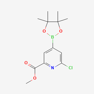 molecular formula C13H17BClNO4 B8268884 Methyl 6-chloro-4-(4,4,5,5-tetramethyl-1,3,2-dioxaborolan-2-YL)picolinate 