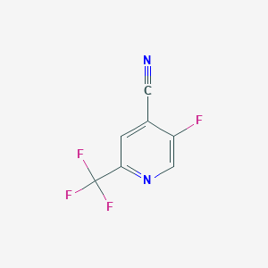 molecular formula C7H2F4N2 B8268915 5-Fluoro-2-(trifluoromethyl)isonicotinonitrile 