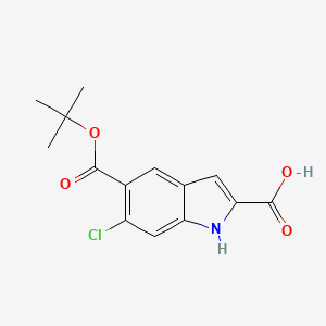 6-chloro-5-[(2-methylpropan-2-yl)oxycarbonyl]-1H-indole-2-carboxylic acid