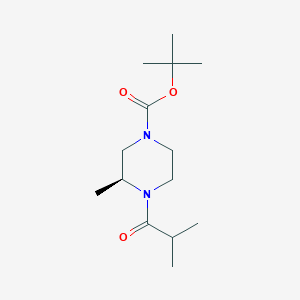 molecular formula C14H26N2O3 B8268975 tert-butyl (3S)-3-methyl-4-(2-methylpropanoyl)piperazine-1-carboxylate 
