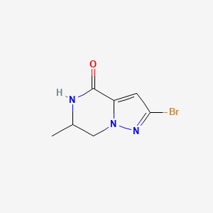 molecular formula C7H8BrN3O B8269002 2-Bromo-6-methyl-6,7-dihydropyrazolo[1,5-a]pyrazin-4(5H)-one 