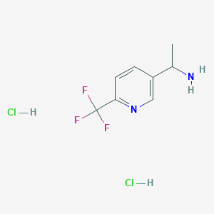 molecular formula C8H11Cl2F3N2 B8269024 1-[6-(trifluoromethyl)pyridin-3-yl]ethanamine;dihydrochloride 