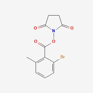 molecular formula C12H10BrNO4 B8269102 2,5-Dioxopyrrolidin-1-yl 2-bromo-6-methylbenzoate 