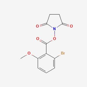 molecular formula C12H10BrNO5 B8269112 2,5-Dioxopyrrolidin-1-yl 2-bromo-6-methoxybenzoate 