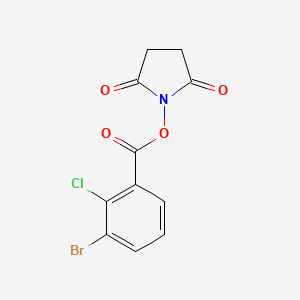 molecular formula C11H7BrClNO4 B8269114 2,5-Dioxopyrrolidin-1-yl 3-bromo-2-chlorobenzoate 