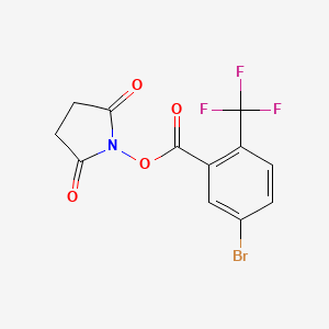 molecular formula C12H7BrF3NO4 B8269121 2,5-Dioxopyrrolidin-1-yl 5-bromo-2-(trifluoromethyl)benzoate 