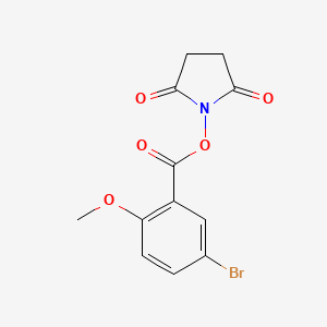 molecular formula C12H10BrNO5 B8269126 2,5-Dioxopyrrolidin-1-yl 5-bromo-2-methoxybenzoate 