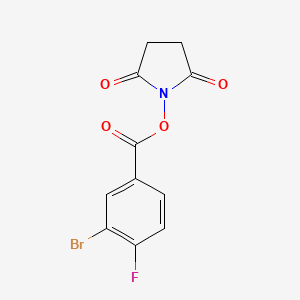 molecular formula C11H7BrFNO4 B8269145 2,5-Dioxopyrrolidin-1-yl 3-bromo-4-fluorobenzoate 