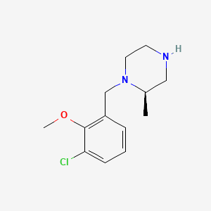 molecular formula C13H19ClN2O B8269165 (R)-1-(3-Chloro-2-methoxybenzyl)-2-methylpiperazine 