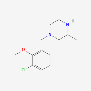 molecular formula C13H19ClN2O B8269170 1-(3-Chloro-2-methoxybenzyl)-3-methylpiperazine 