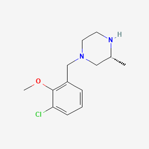 molecular formula C13H19ClN2O B8269173 (R)-1-(3-Chloro-2-methoxybenzyl)-3-methylpiperazine 