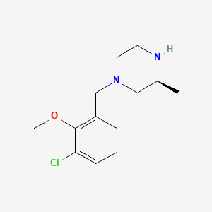 molecular formula C13H19ClN2O B8269179 (S)-1-(3-Chloro-2-methoxybenzyl)-3-methylpiperazine 