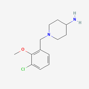 molecular formula C13H19ClN2O B8269183 1-(3-Chloro-2-methoxybenzyl)piperidin-4-amine 