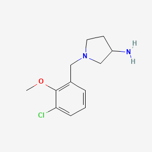 molecular formula C12H17ClN2O B8269186 1-(3-Chloro-2-methoxybenzyl)pyrrolidin-3-amine 