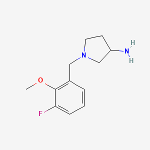 molecular formula C12H17FN2O B8269214 1-(3-Fluoro-2-methoxybenzyl)pyrrolidin-3-amine 