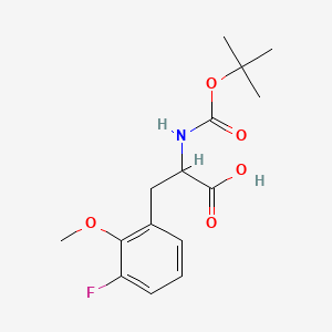 molecular formula C15H20FNO5 B8269218 2-((tert-Butoxycarbonyl)amino)-3-(3-fluoro-2-methoxyphenyl)propanoic acid 
