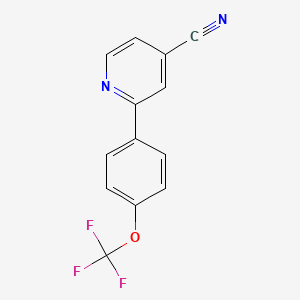 molecular formula C13H7F3N2O B8269254 2-(4-(Trifluoromethoxy)phenyl)isonicotinonitrile 