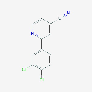 molecular formula C12H6Cl2N2 B8269255 2-(3,4-Dichlorophenyl)isonicotinonitrile 