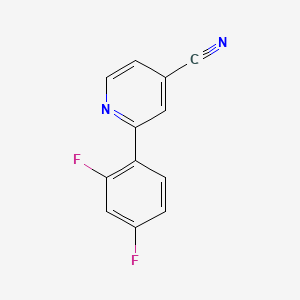molecular formula C12H6F2N2 B8269266 2-(2,4-Difluorophenyl)isonicotinonitrile 