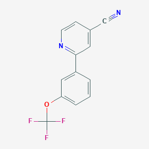 molecular formula C13H7F3N2O B8269277 2-(3-(Trifluoromethoxy)phenyl)isonicotinonitrile 