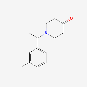 molecular formula C14H19NO B8269321 1-(1-(m-Tolyl)ethyl)piperidin-4-one 