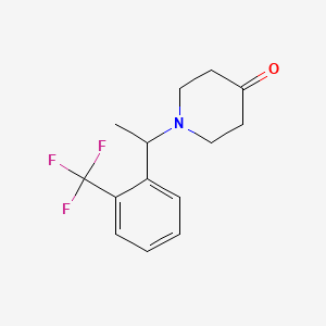 molecular formula C14H16F3NO B8269323 1-(1-(2-(Trifluoromethyl)phenyl)ethyl)piperidin-4-one 